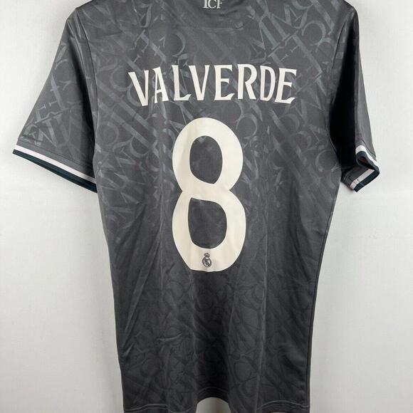 Adidas Real Madrid Valverde #8 Soccer Jersey Men's Small Gray 2024/25 Third Kit - Picture 3 of 8